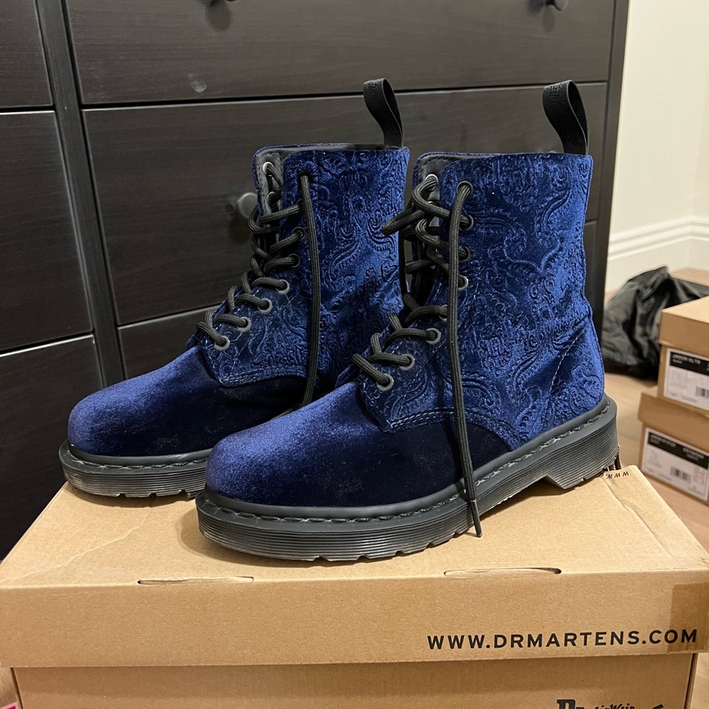 Dr. Martens Blue Brocade Pascal